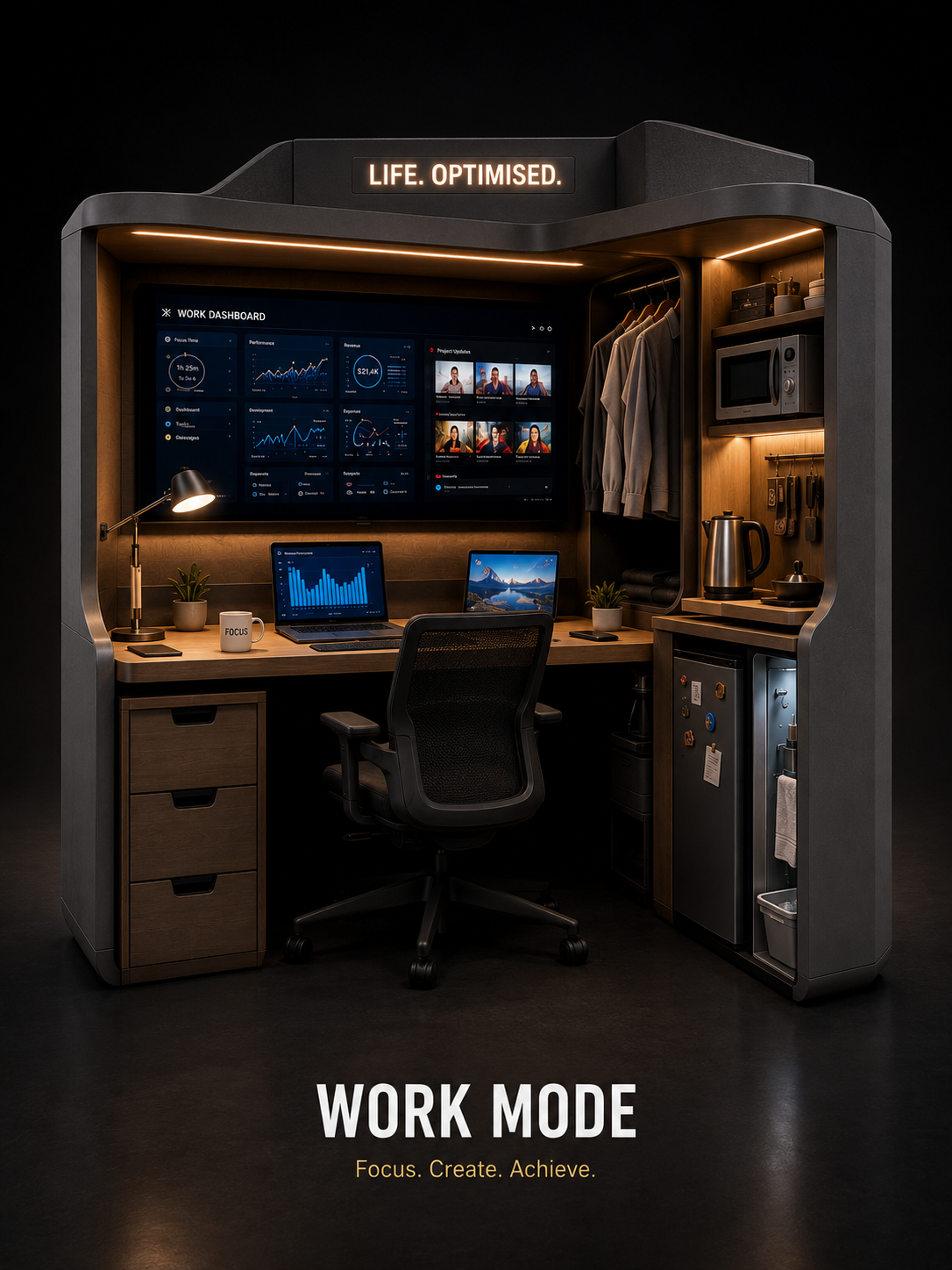 Work Mode — Fully optimised habitat
